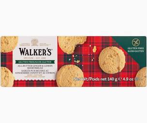 Walkers - GLUTEN FREE - All Butter Ginger & Lemon Shortbread (Scotland)