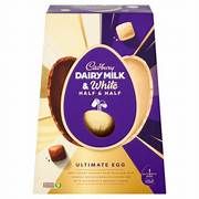 Cadbury - Dairy Milk & White - Half & Half Egg XXL (UK)